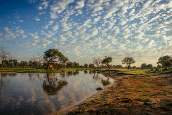Mogotlho Safari Lodge Mogotlho Safari Lodge: Wolken über einem Wasserloch