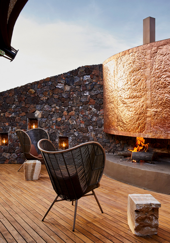 Laba Grumeti Art Lodge: Kamin