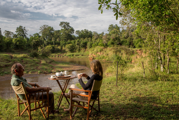 Sentinel Mara Camp: Kaffee trinken mit Flussblick
