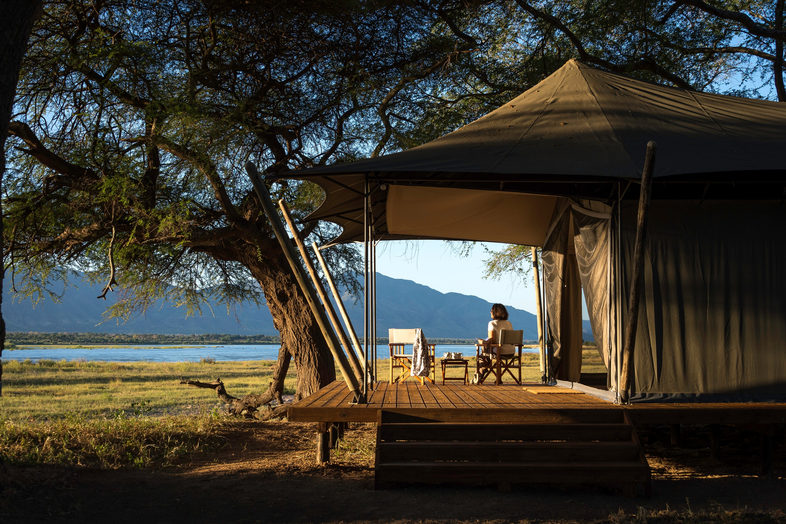 Ruckomechi Camp Ruckomechi Camp: Terassenblick