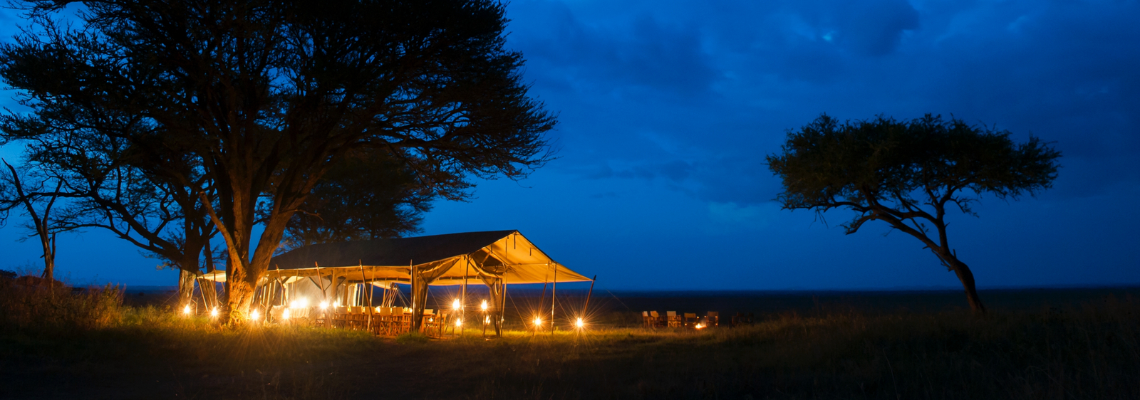 Serengeti Safari Camp Serengeti Safari Camp: Hauptzelt bei Nacht