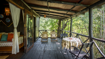 Treehouse Hideaway: Veranda und Liegestühle