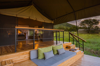 Dunia Camp: Blick auf ein Gästezelt