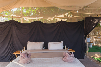 Chula Island Camp Chula Island Camp: Sichtschutz hinter dem Bett