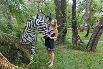 Ngepi Camp: Zebraskulptur