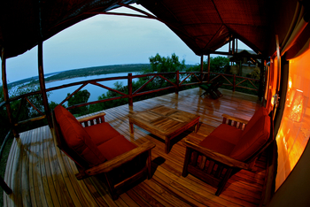 Mweya Safari Lodge: Blick vom Balkon