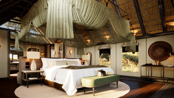 Sediba Sa Rona: Visualisierung - Bett mit Moskitonetz