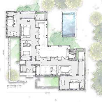 Aramness Aramness: Grundriss Kothi für 4 Personen