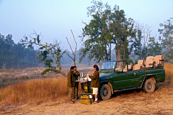 Samode Safari Lodge Samode Safari Lodge: Kaffeepause an einem kühlen Morgen