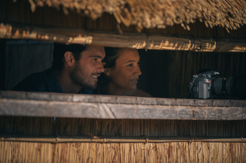 Nsefu Camp: Gäste im Beobachtungsunterstand