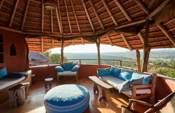 Mihingo Lodge: Blaue Kissen