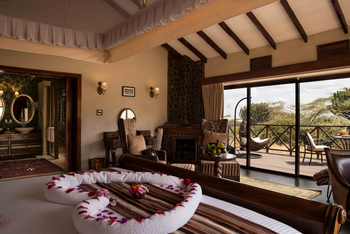 Ngorongoro Oldeani Mountain Lodge: Doppelzimmer mit Terrasse