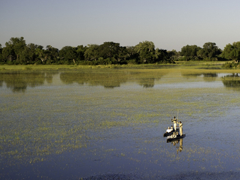Tubu Tree Camp: Mokoro-Fahrt auf Flutwiesen