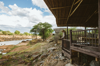 Ruaha River Lodge: Ausblick von der Veranda