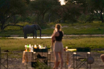 Mogogelo Camp Mogogelo Camp: Elefant am Wasserloch