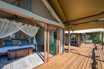 Tubu Tree Camp: Veranda am Familienzelt