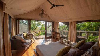 Jacana Camp: Bett und Deckenventilator