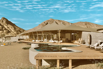 Hoanib Elephant Camp: Architektenskizze - Hauptzelt mit Pool