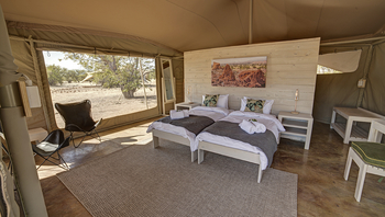 Malansrus Tented Camp Malansrus Tented Camp: Betten und einfacher Teppich