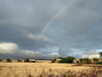 Desert Rhino Camp Desert Rhino Camp: Regenbogen über dem Camp
