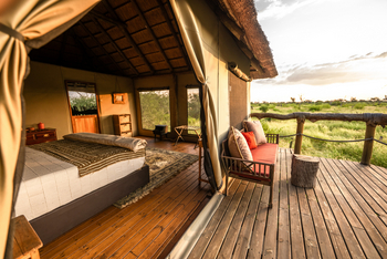 Motswiri Hideaway: Geöffnetes Schlafzimmer