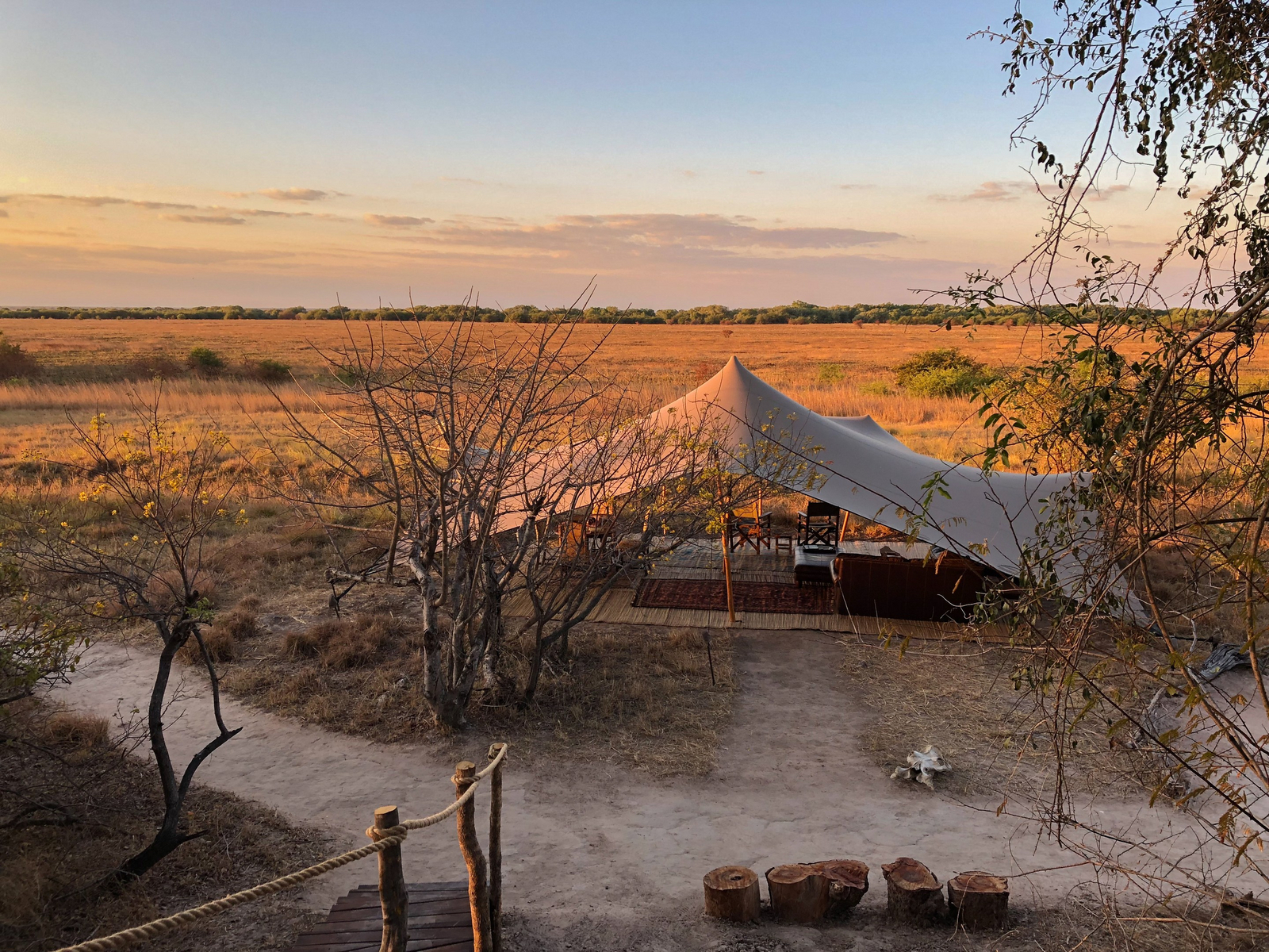 Ntemwa Busanga Bushcamp Ntemwa Busanga Bushcamp: Zeltdach über der Lounge