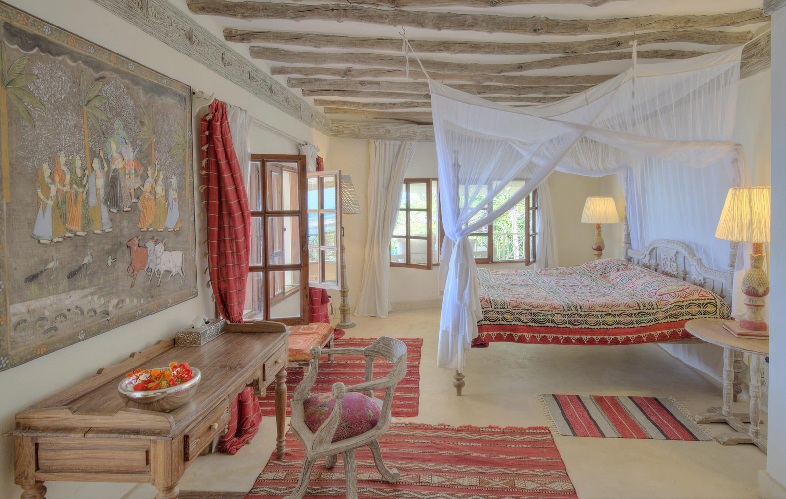 Alfajiri Villas Alfajiri Villas: Schlafzimmer mit roten Akzenten Cliff Villa