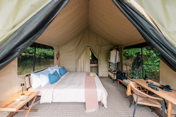 Chicari Camp: Blick in ein Zelt