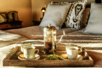 Chobe Savanna Lodge: FKaffee vor dem Frühstück