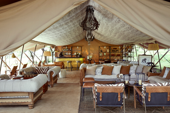 Laba Migration Camp: Zelt mit Loungebereich und Bar