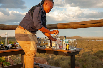 Madikwe Hills Private Game Lodge: Zwei Elefanten beim Grasen in der Dämmerung