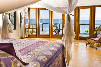 Pumulani Lodge: Bett mit Blick