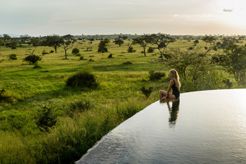 Singita Faru Faru Lodge: Blick vom Pool