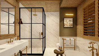 Laba Ngorongoro Crater: Bad in Marmoroptik mit Regendusche