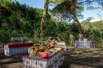 Ngorongoro Serena Safari Lodge: Frühstück im Freien