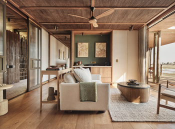 Sanctuary Baines Camp: Lounge mit Deckenventilator