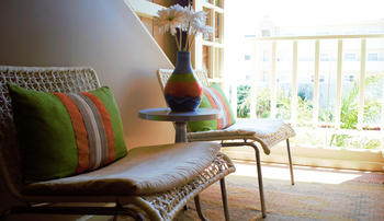 Villa Margherita: Sitzecke auf dem Balkon im Queen Zimmer