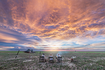 King Lewanika Lodge: Lagerfeuer beim Sleepout