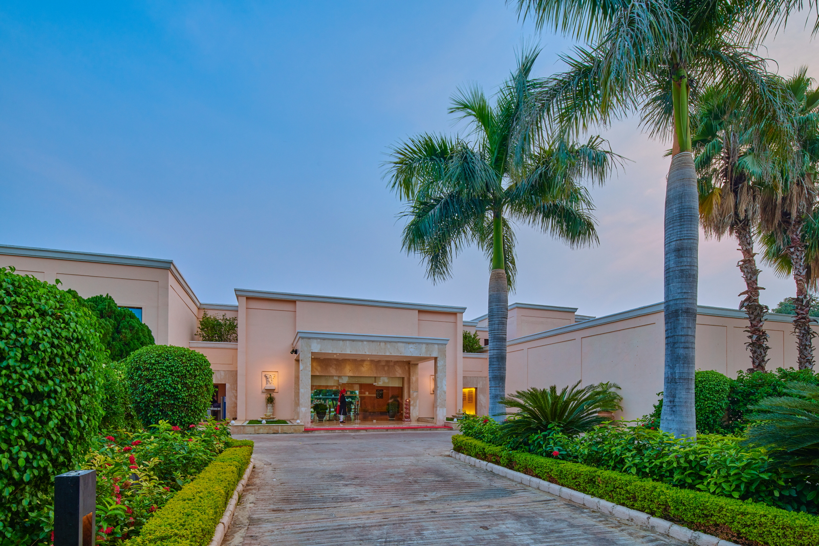 The LaLit Temple View The LaLit Temple View: Palmen am Eingang