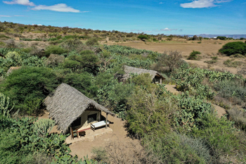 Tindiga Tented Camp: Sonnige Holzterrasse mit Wildnisblick