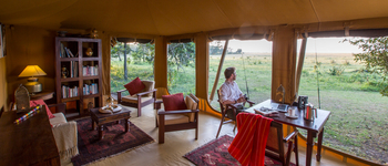 Elewana Elephant Pepper Camp Elewana Elephant Pepper Camp: Lounge im Hauptzelt