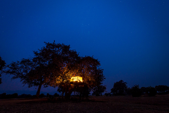 Ruckomechi Camp: Baumhaus bei Nacht