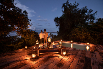 The Zanji Suite at Tembo Plains: Terrasse mit Ausblick