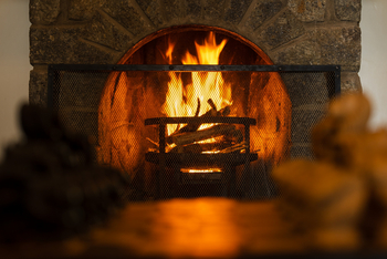 Gibb's Farm: Kaminfeuer