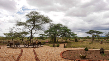 Ikoma Tented Camp: Nachmittag an rundem Safari Loungeplatz