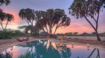 Saruni Rhino Camp: Abendessen am Pool