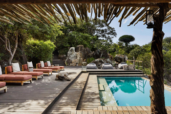 Legendary Mwiba Lodge: Krokodil am Pool