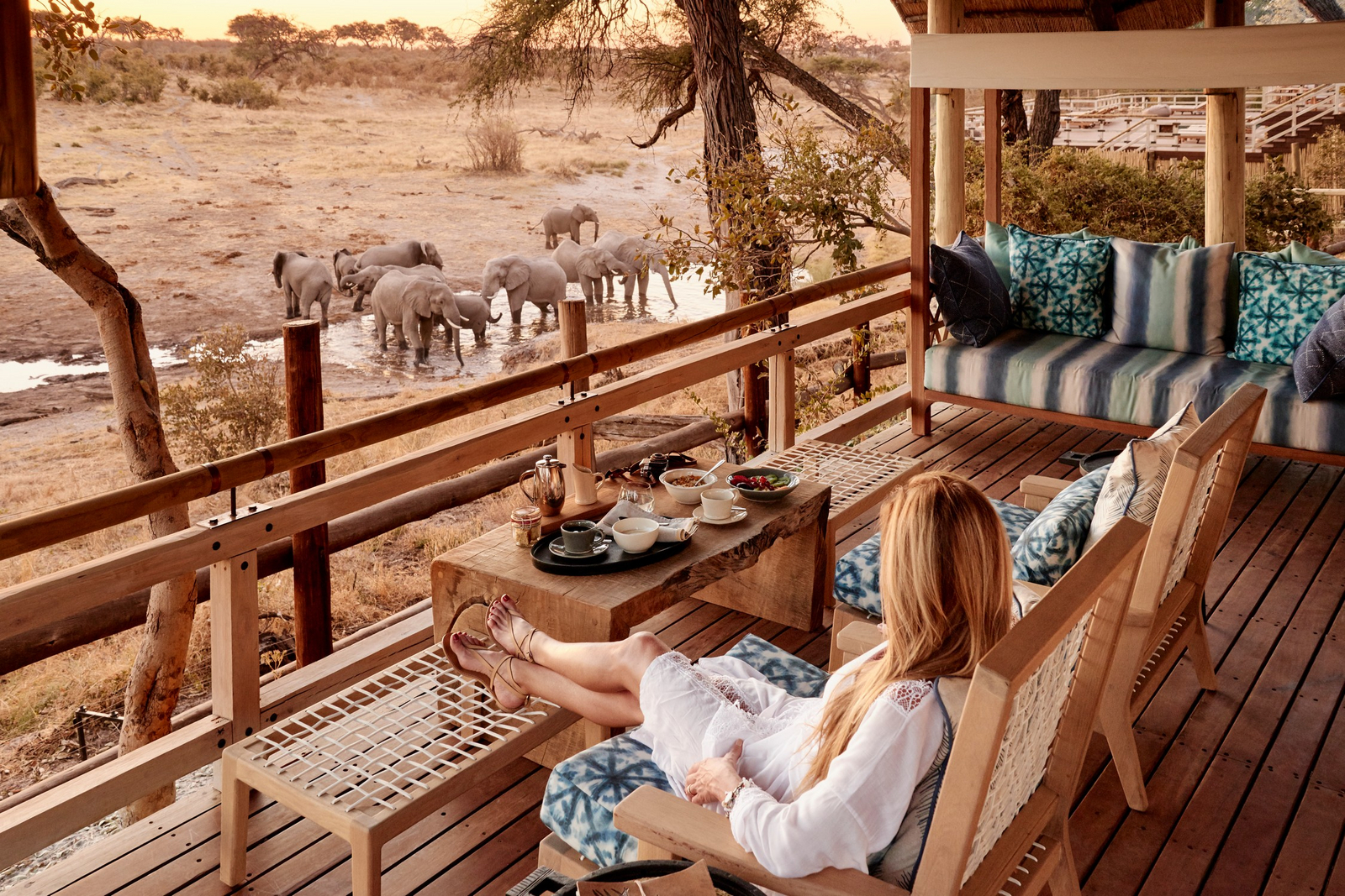 Belmond Savute Elephant Lodge Belmond Savute Elephant Lodge: Kaffee auf der Veranda