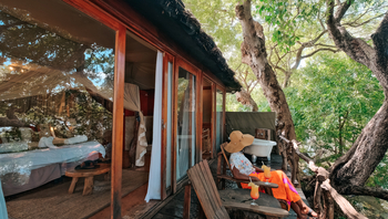 Mukambi Safari Lodge: Terrasse