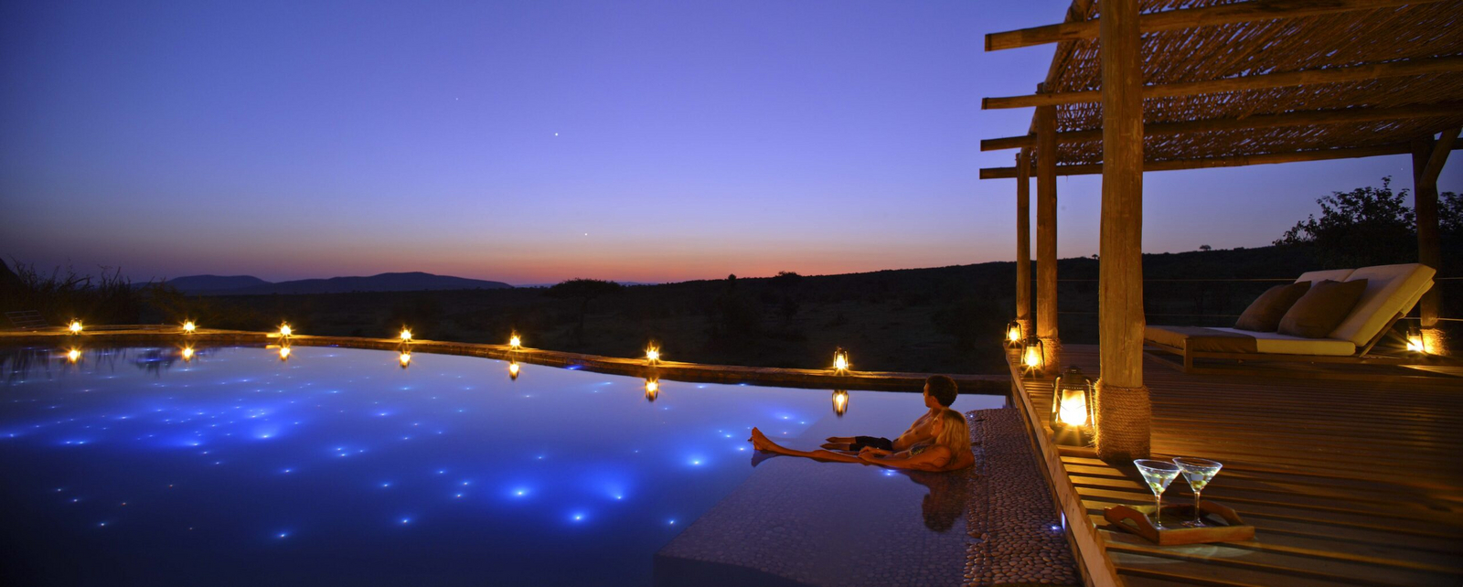 Mara Bushtops Mara Bushtops: Pool bei Nacht